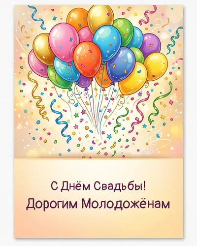 открытка с днём свадьбы!